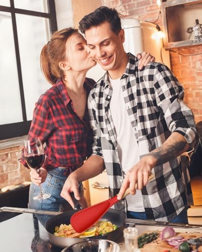 Badiano Silicone Cooking Spoon for Nonstick Cookwares, Multi-function,13.4"