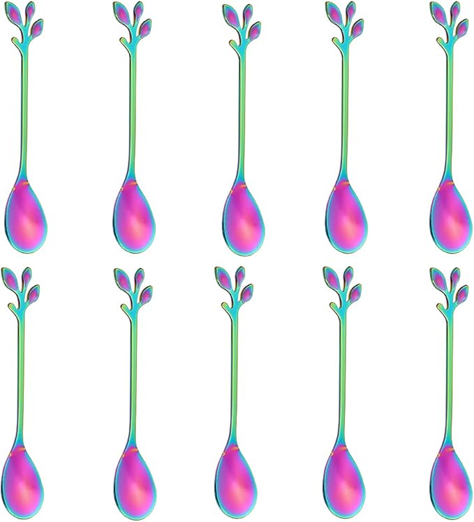 AnSaw Elegant Rainbow Leaf Coffee Spoons by AnSaw