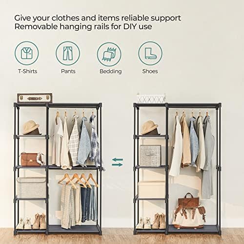 SONGMICS Portable Closet, Freestanding Closet Organizer, Clothes Rack