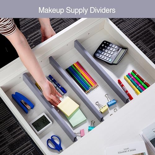 Utoplike Kitchen Drawer Dividers Large, Gray Drawers Organizers Adjustable