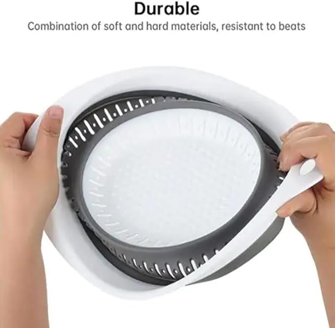 Collapsible Colander Set, Square Round Triangles Silicone Kitchen Strainer - Image 4