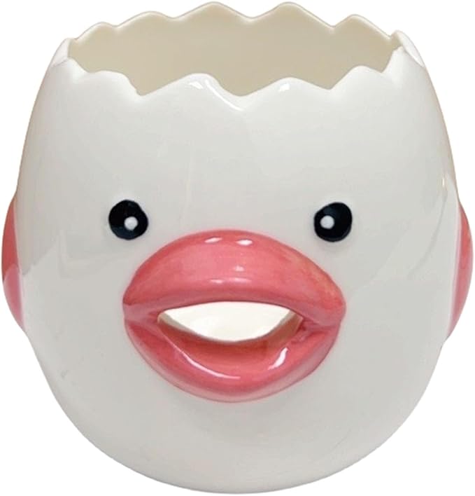 LuoCoCo Cute Egg Separator, Ceramics Vomiting Chicken Egg Yolk White Separator by AMZWISH