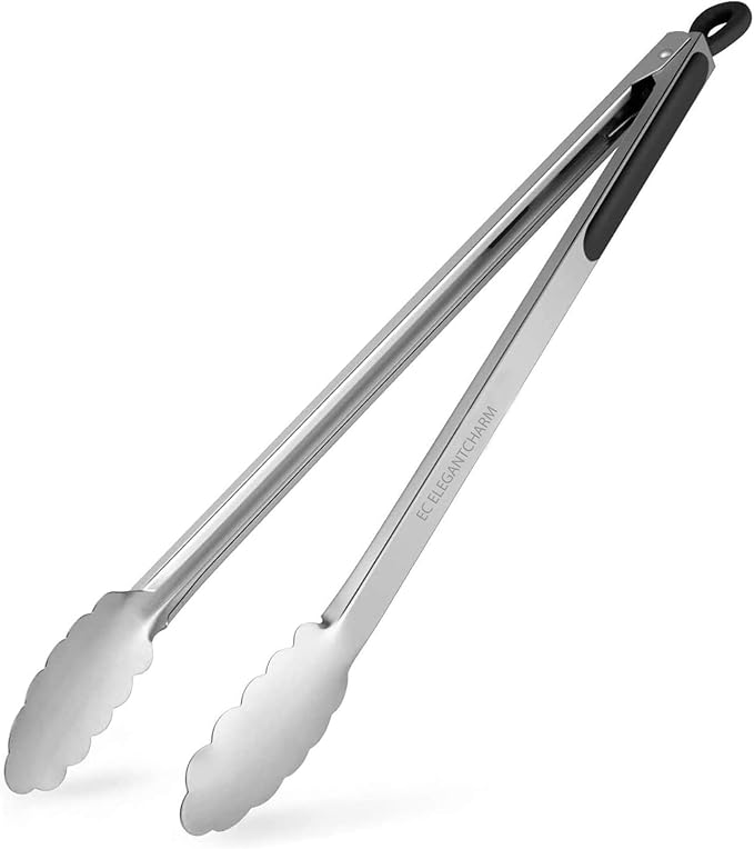 BBQ Tongs for Grilling by EC+ELEGANTCHAM