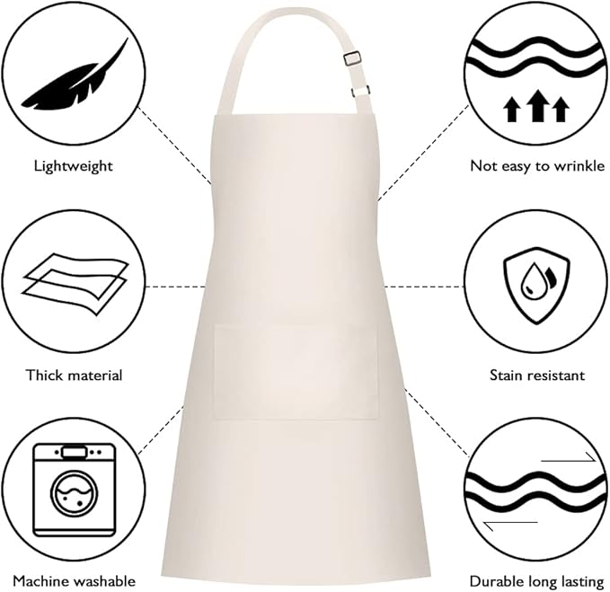Jubatus 2 Pack 100% Cotton Aprons - Image 6
