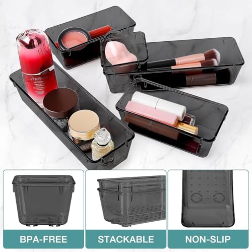 25 PCS Drawer Organizer Set, 5 Size Bathroom and kitchen organizer Trays