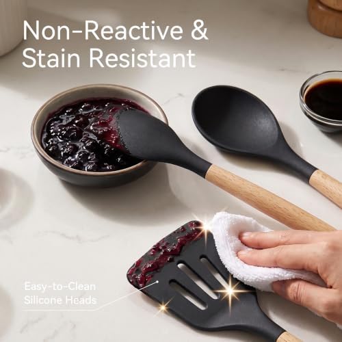 Silicone Kitchen Utensils Set, Heat-Resistant Cooking Utensils, BPA-Free