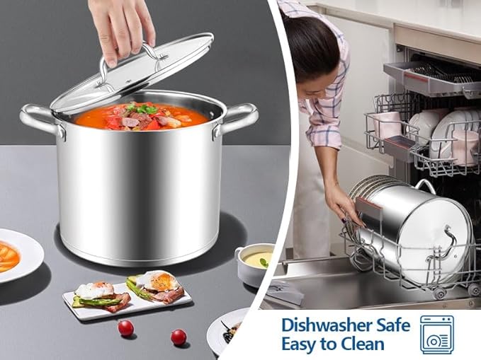 E-far 10 Quart Pot, Stainless Steel Stock Cooking Pot - Image 7