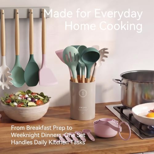 Silicone Kitchen Utensils Set, Heat-Resistant Cooking Utensils, BPA-Free