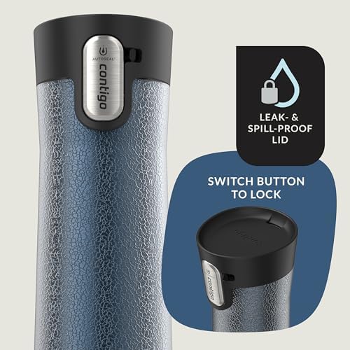 Contigo® AUTOSEAL® West Loop Vacuum-Insulated Stainless Steel Travel Mug with Easy-Clean Lid, 24 oz, Crystal Blueberry