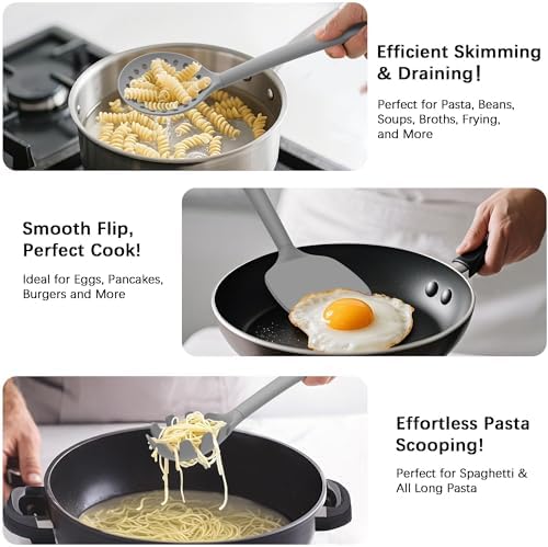 Coukre Silicone Kitchen Cooking Utensils Set, Heat Resistant, 14-Piece