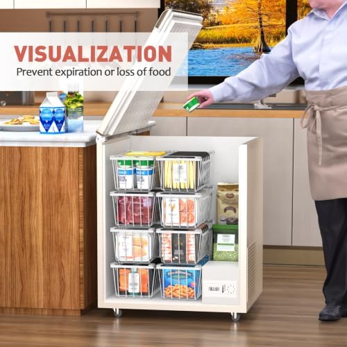 Goovilla Freezer Organizer Bins for 5-7 Cu.FT Chest Freezer, 4 Pack White