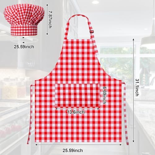 Toulite 4 Pcs Italian Apron and Chef Hat Set for Women Men Party Costume