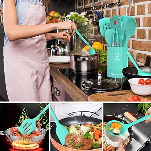 Silicone Kitchen Utensils Set, 16-Piece Silicone Cooking Utensils by Deedro