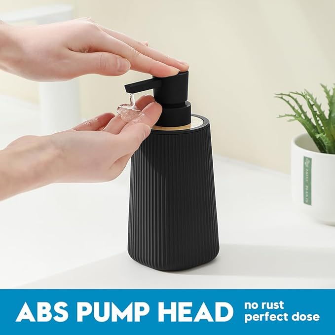 Small Soap Dispenser for Bathroom and Kitchen, Modern Farmhouse Striped Style - Image 4