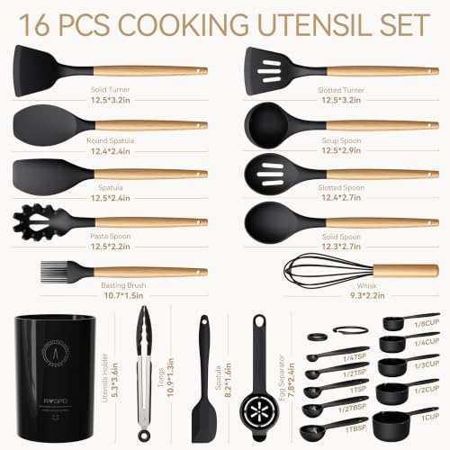 Silicone Kitchen Utensils Set, Heat-Resistant Cooking Utensils, BPA-Free