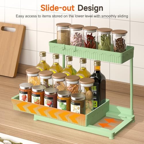 Sevenblue 3-Pack 2-Tier L-Shaped Under Sink Organizers with Sliding Drawers