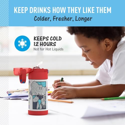 THERMOS FUNTAINER Water Bottle with Straw, 12oz, Transformers