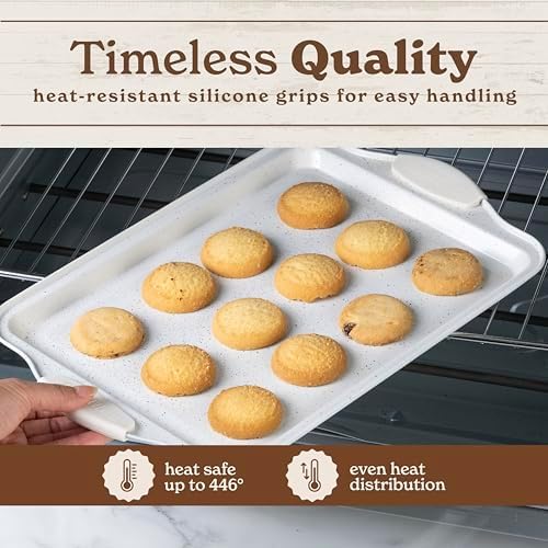Country Kitchen Nonstick Stackable Bakeware Set - Heavy Duty, Durable, Easy Release Baking Set, Cream, 4 Pcs
