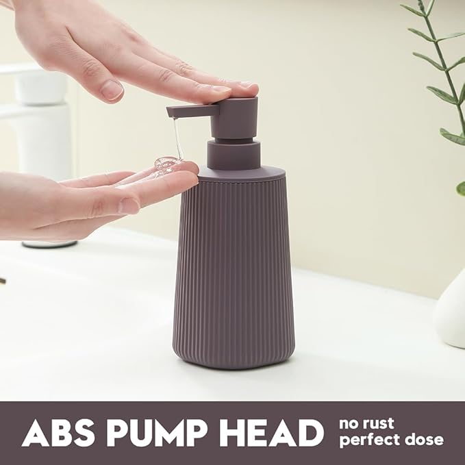 Small Soap Dispenser for Bathroom and Kitchen, Modern Farmhouse Striped Style - Image 3
