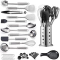 Kitchen Utensils Set, 39 Pieces Stainless Steel Cooking Utensils Set, Spoon Spatula Set with Sturdy Stainless Steel Utensil Holder, Dishwasher Safe