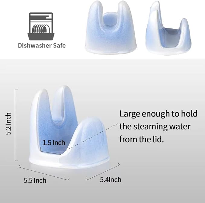 Nihow Pot Lid Holder: Stable Ceramic Pan Lid Holder - Image 2