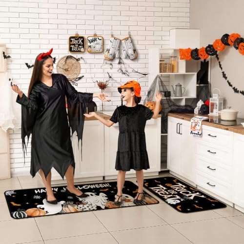 Fanfanwin 10 Pcs Halloween Ghost Kitchen Decor Accessories Set with Rugs