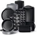 Country Kitchen Nonstick Stackable Bakeware Set - Heavy Duty, Durable, Easy Release Baking Set, Grey, 10 Pcs