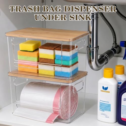 Trash Bag Dispenser Under Sink Organizer for Pantry, Kitchen, 2 Pack