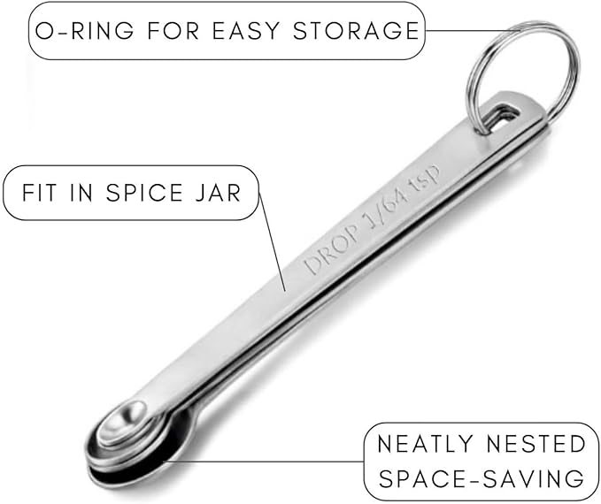 2 Pack Teaspoon Measuring Spoons, 1/4 tsp, 1/8 tsp, 1/16 tsp, 1/32 tsp - Image 6