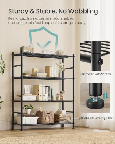 SONGMICS 4-Tier Storage Shelves, 11.8 x 31.5 x 43.7 inch