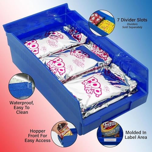 Akro-Mils 30130 Heavy Duty Plastic Shelf Bins, 12"x 6.5"x 4", Blue, 12-Pk