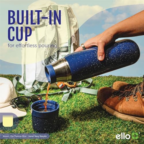 Ello Therma 32oz Insulated Stainless Steel Thermos with Cup Lid, Cream