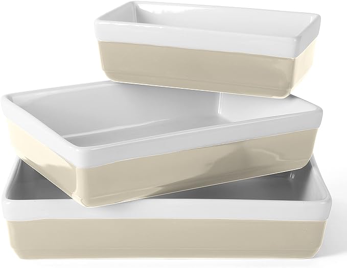 MARTHA STEWART 3-Piece Oven to Table Stoneware Bakeware Set – Baking Dish & by MarthaStewart