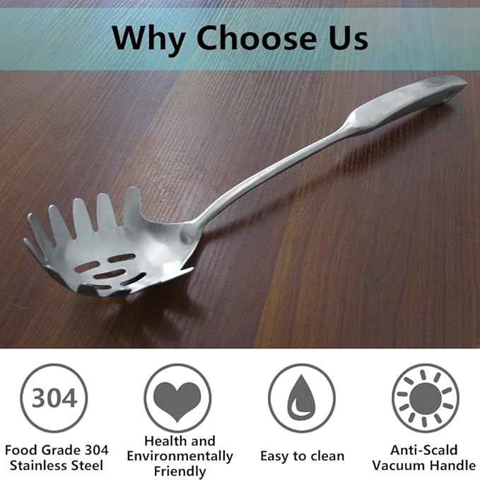 Spaghetti Server, Newness 304 Stainless Steel Pasta Fork - Image 8