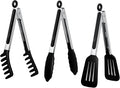 HST Tongs for Cooking with Silicone Tips, Non Stick Kitchen Tongs with Silicone by HST