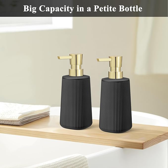 Black and Gold 2 Pack Hand Soap Dispensers Set - Image 3