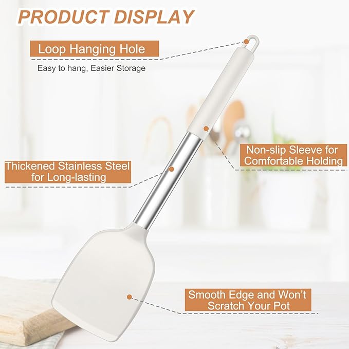 TeamFar Kitchen Utensils, for Nonstick Cookware Frying/Flipping/Draining - Image 3