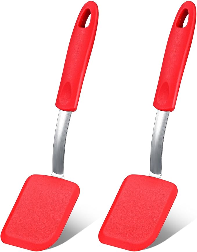 Silicone Cookie Spatula Turner 2 Pack Mini Brownie Spatula Flexible Kitchen by Yetene