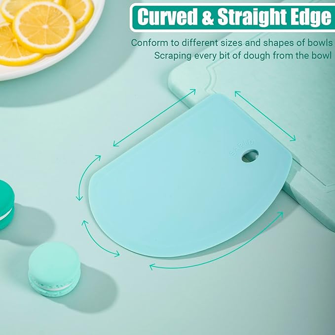 Silicone Dough Scraper with Stainless Steel Sheet, Curved Edge Flexible Bowl - Image 4