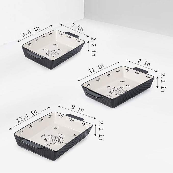 Baking Dishes Bakeware Set Ceramic Casserole Dish, Rectangular Shape, Oven safe - Image 2