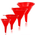 Funnel for Kitchen Use – Red Set in 4 Sizes | Durable, Non-Toxic Food Grade by LIQVEE