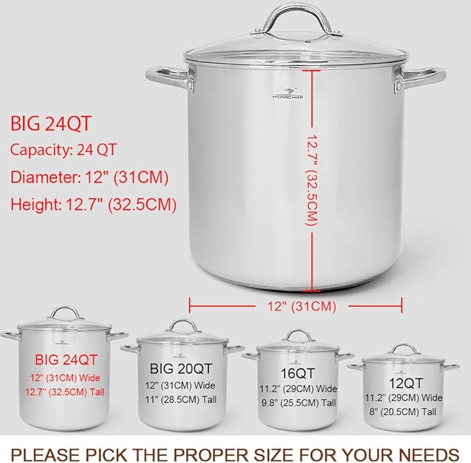 HOMICHEF LARGE STOCK POT 24 Quart - Image 4