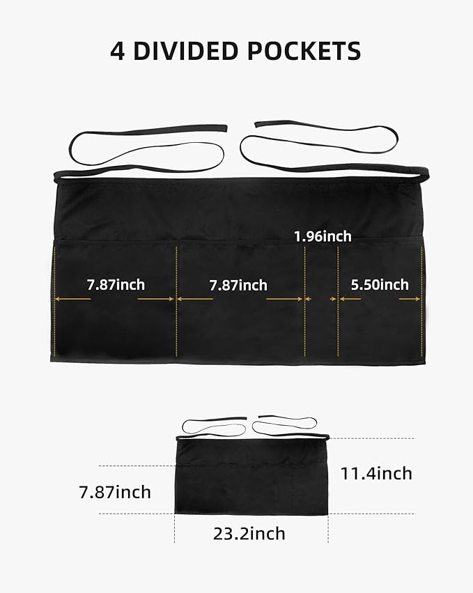 Xeoxarel Aprons with 4 Pockets 23.5'' X 11.5'' - Image 6