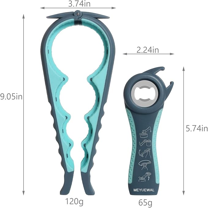 Jar Opener, 5 in 1 Multi Function Can Opener Bottle Opener Kit - Image 4