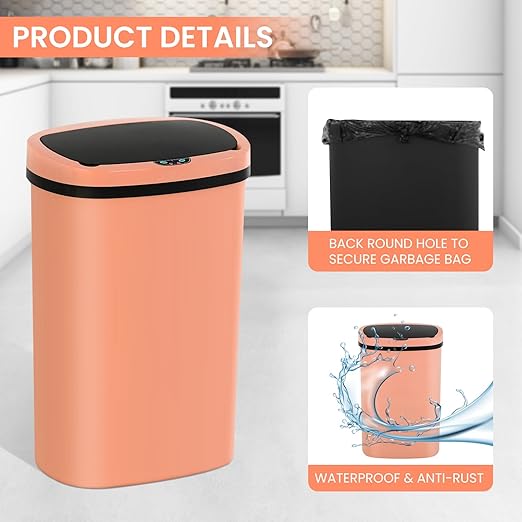 13 Gallon Trash Can, 50Liter Plastic High-Capacity Automatic Kitchen Trash Can - Image 6
