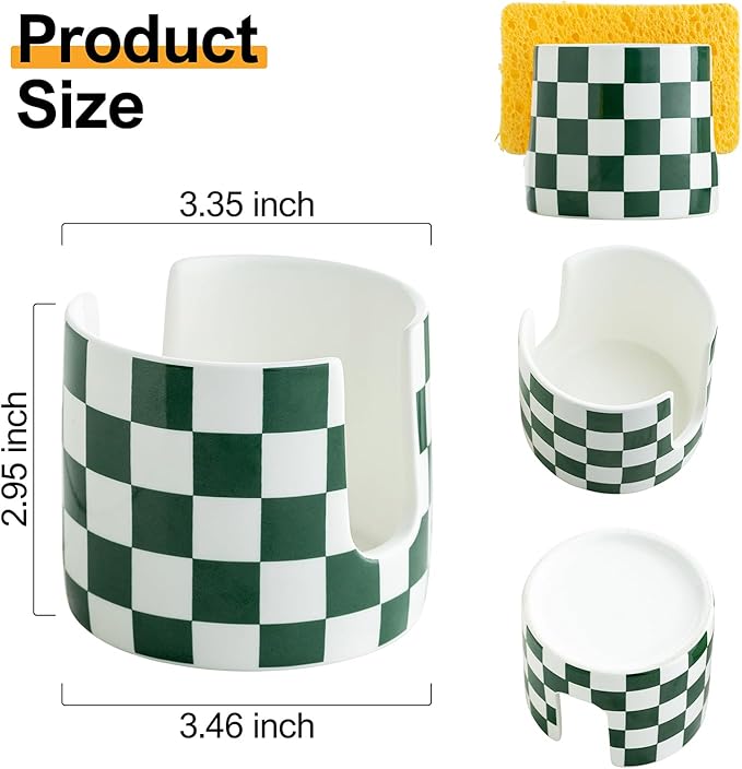 Zoeeker Ceramic Kitchen Sponge Holder, Dish Sponge Holder Suitable - Image 2