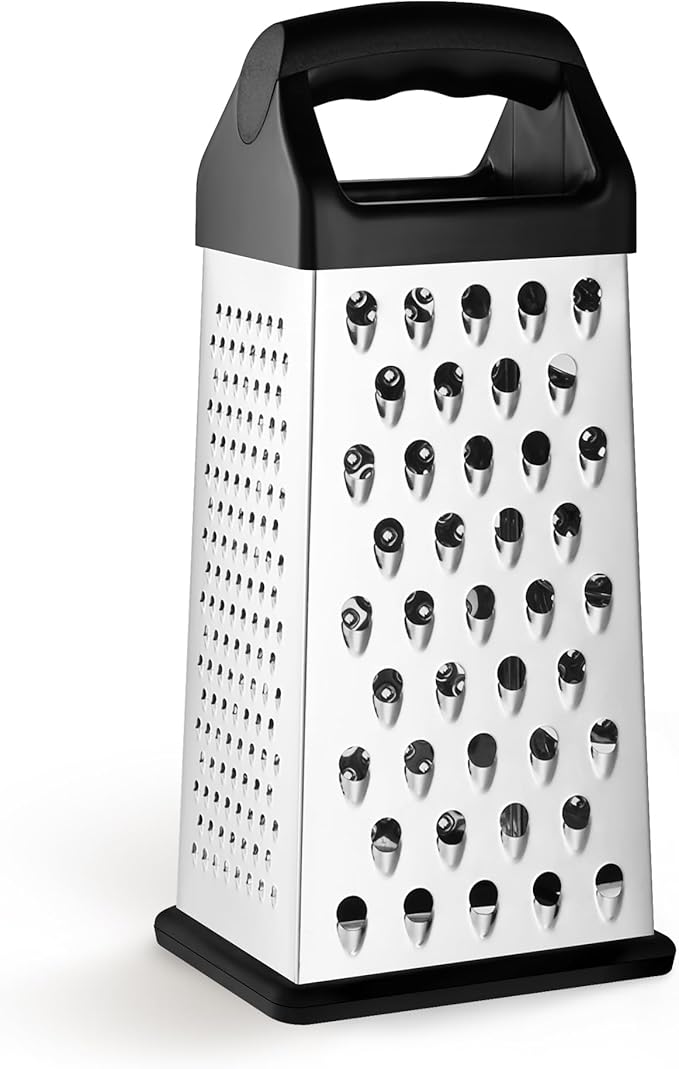 Cheese Grater, 9 IN Size 4-Sided Stainless Steel Grater, Food Shredder by Kaishun