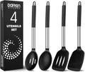 Pack of 4 Large Silicone Cooking Spatulas and Spoons, Slotted and Solid by DaiRenKitchen