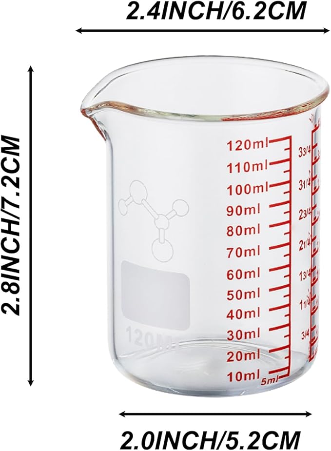 High Borosilicate Glass Measuring Cup-V-Shaped Spout, 120ml Glass Measuring - Image 8