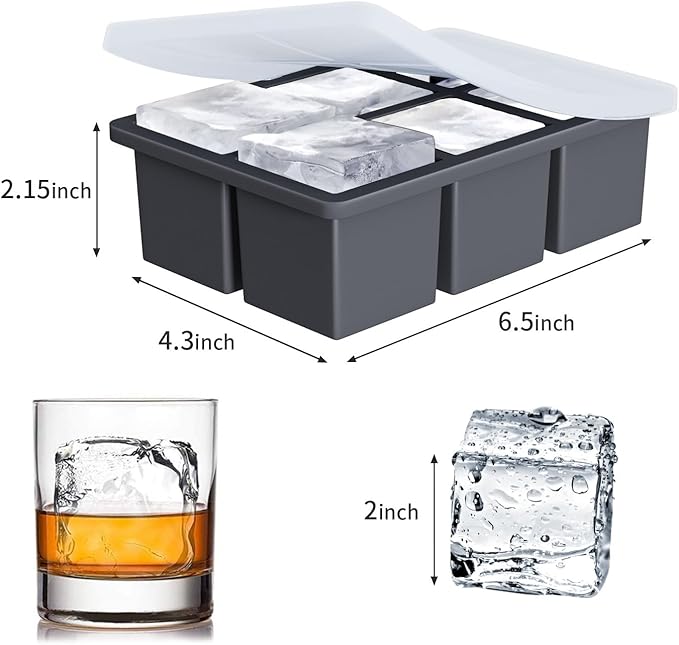 Large Ice Cube Tray for Whiskey: FDDBI Silicone Ice Cube Trays - Image 5